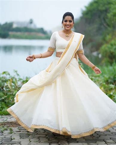 Half Saree with Golden Border & Handworked Blouse